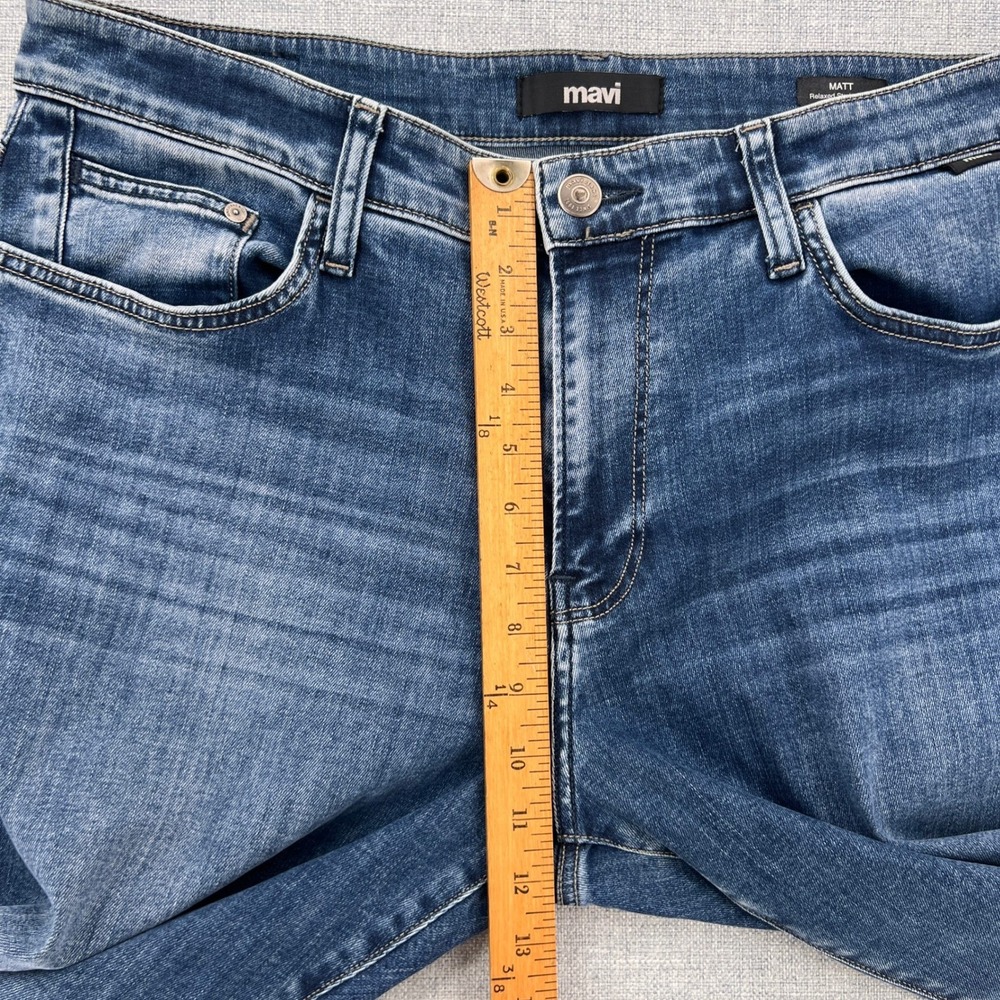 Mavi Matt Relaxed Straight Leg Jeans Men 36x31 Blue Stretch Denim Casual Norm - Picture 10 of 12